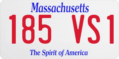 MA license plate 185VS1