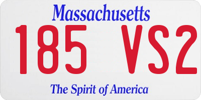 MA license plate 185VS2