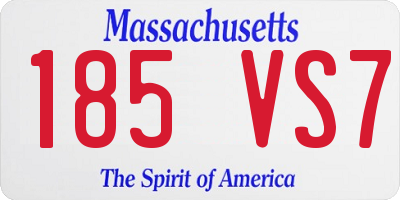 MA license plate 185VS7