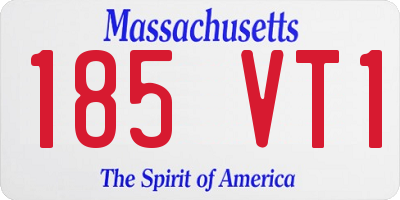 MA license plate 185VT1