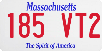 MA license plate 185VT2