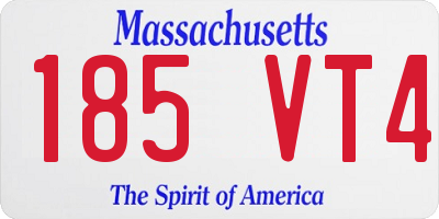 MA license plate 185VT4