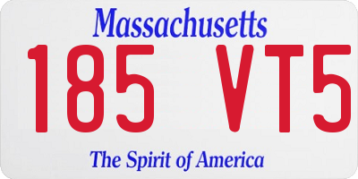 MA license plate 185VT5