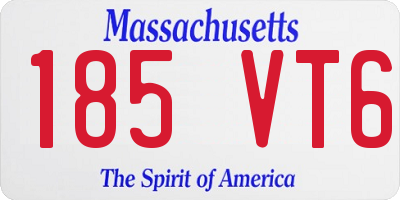 MA license plate 185VT6