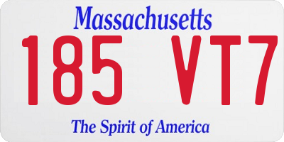 MA license plate 185VT7