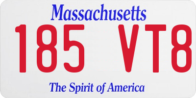 MA license plate 185VT8