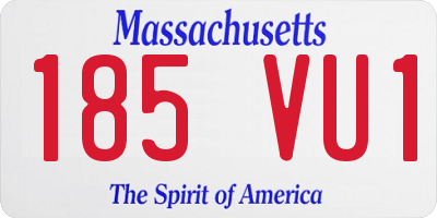 MA license plate 185VU1