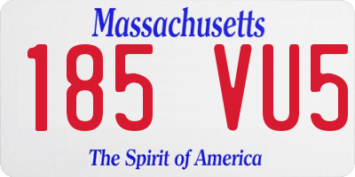 MA license plate 185VU5