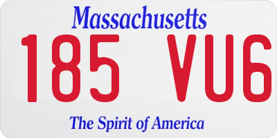 MA license plate 185VU6