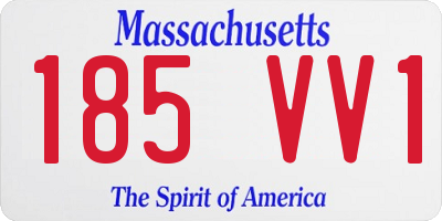 MA license plate 185VV1