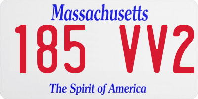 MA license plate 185VV2