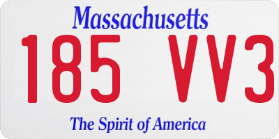 MA license plate 185VV3