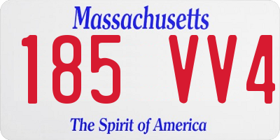 MA license plate 185VV4