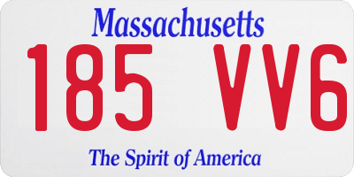 MA license plate 185VV6