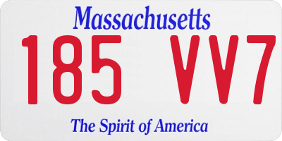 MA license plate 185VV7