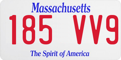 MA license plate 185VV9