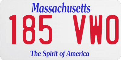 MA license plate 185VW0