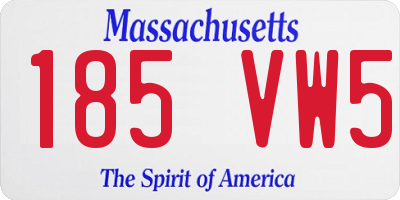 MA license plate 185VW5