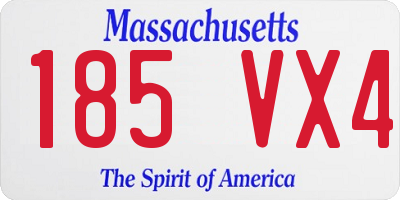 MA license plate 185VX4