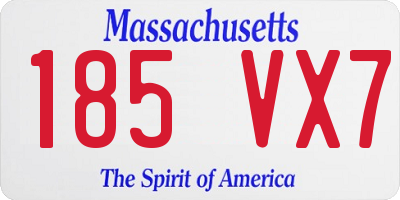 MA license plate 185VX7
