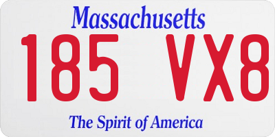 MA license plate 185VX8