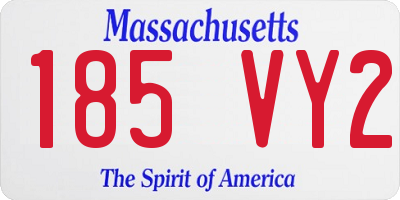 MA license plate 185VY2