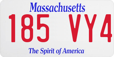 MA license plate 185VY4