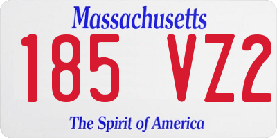 MA license plate 185VZ2