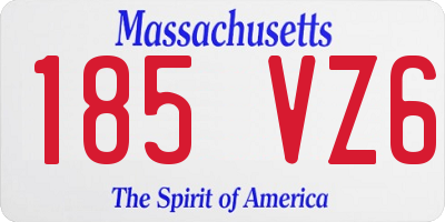 MA license plate 185VZ6