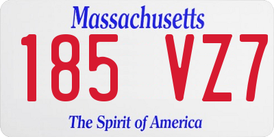 MA license plate 185VZ7