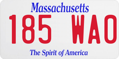 MA license plate 185WA0