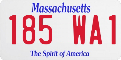 MA license plate 185WA1