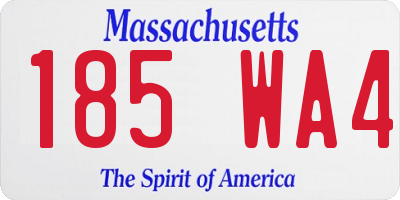 MA license plate 185WA4