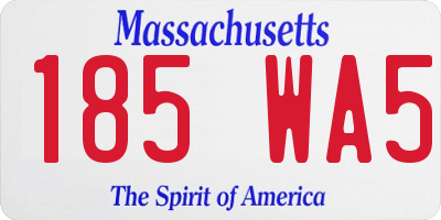 MA license plate 185WA5