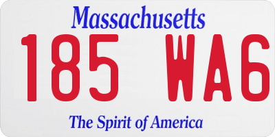 MA license plate 185WA6