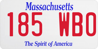 MA license plate 185WB0