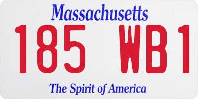 MA license plate 185WB1