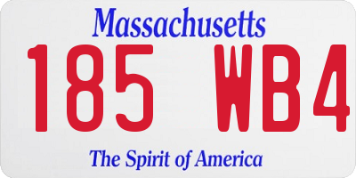 MA license plate 185WB4