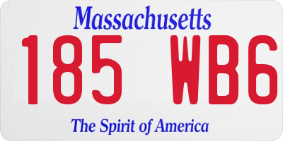 MA license plate 185WB6