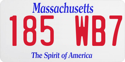 MA license plate 185WB7