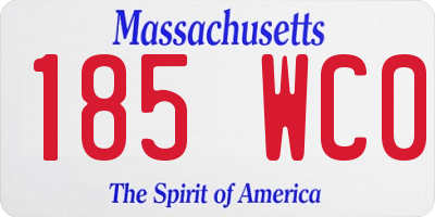 MA license plate 185WC0