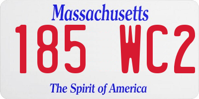 MA license plate 185WC2