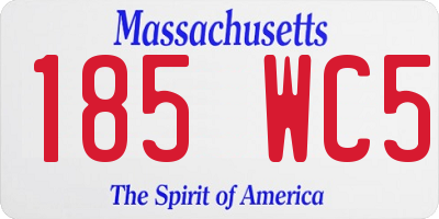 MA license plate 185WC5