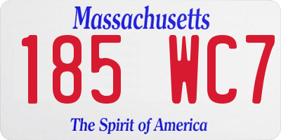 MA license plate 185WC7