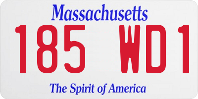 MA license plate 185WD1