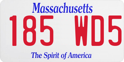 MA license plate 185WD5