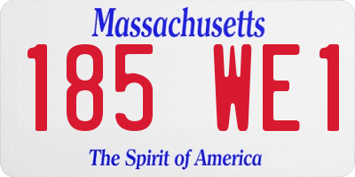 MA license plate 185WE1