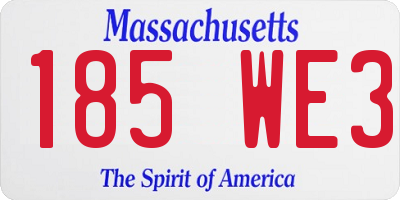 MA license plate 185WE3