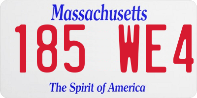 MA license plate 185WE4