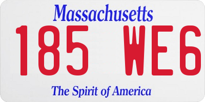 MA license plate 185WE6